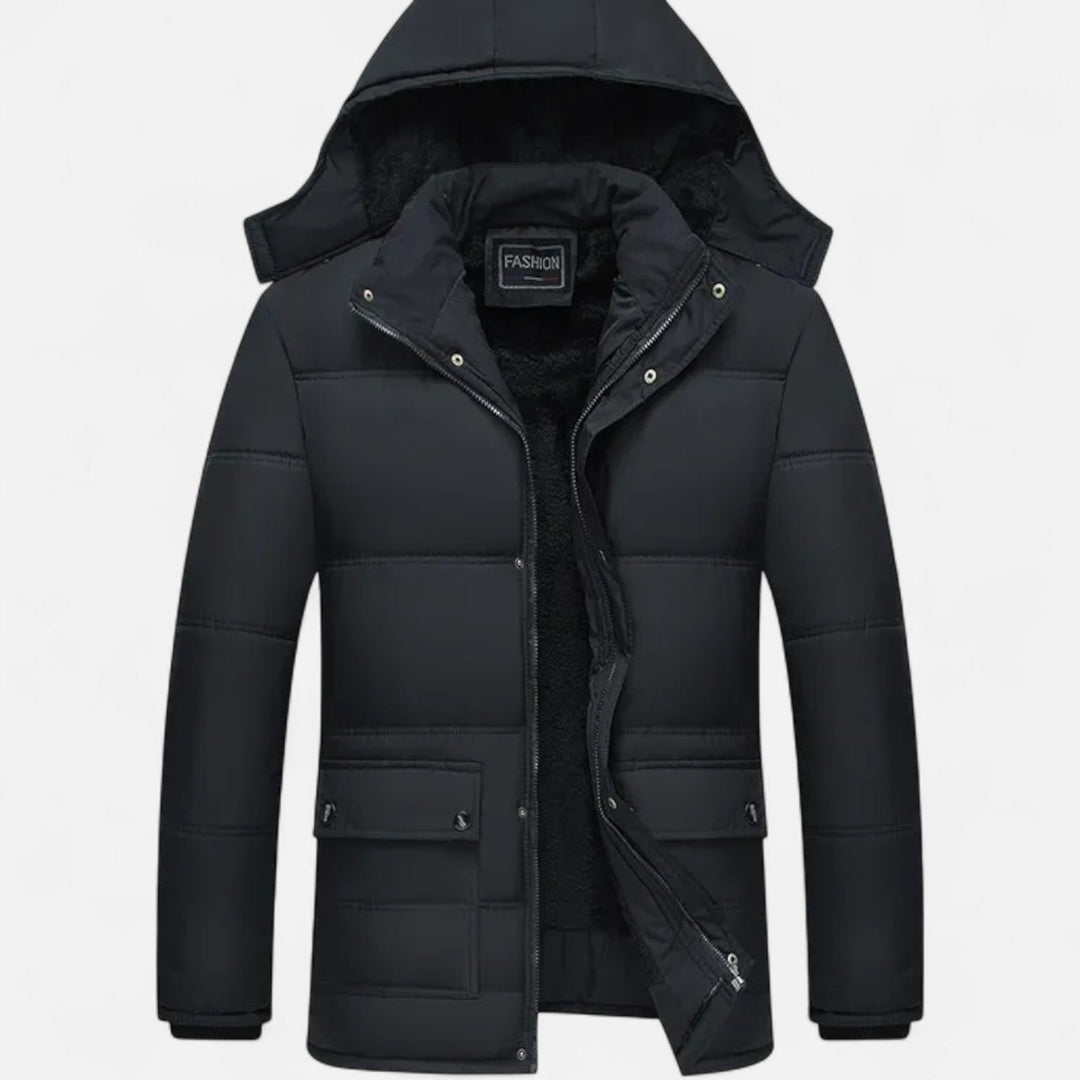 Doudoune homme à capuche doublée – chaleur d'hiver raffinée