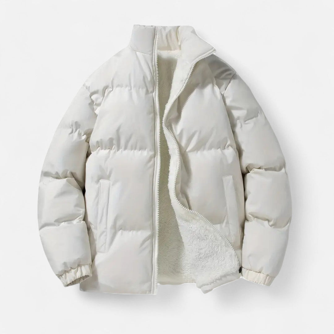 Veste homme doublée laine d'agneau – col montant raffiné