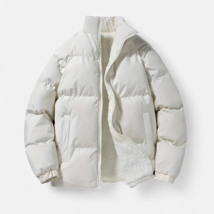 Veste homme doublée laine d'agneau – col montant raffiné