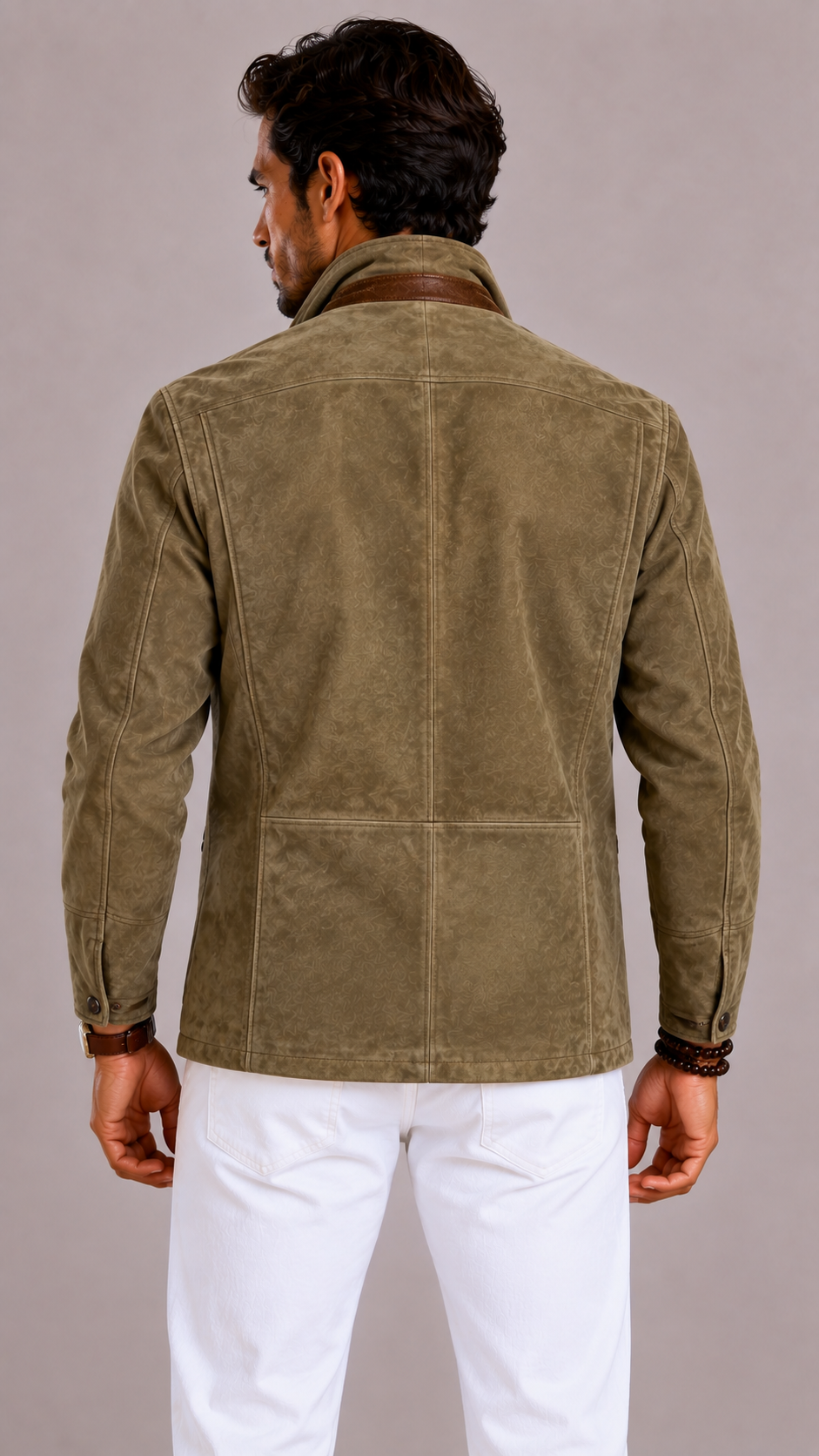 Blazer homme en daim, doublure chaude et style rustique