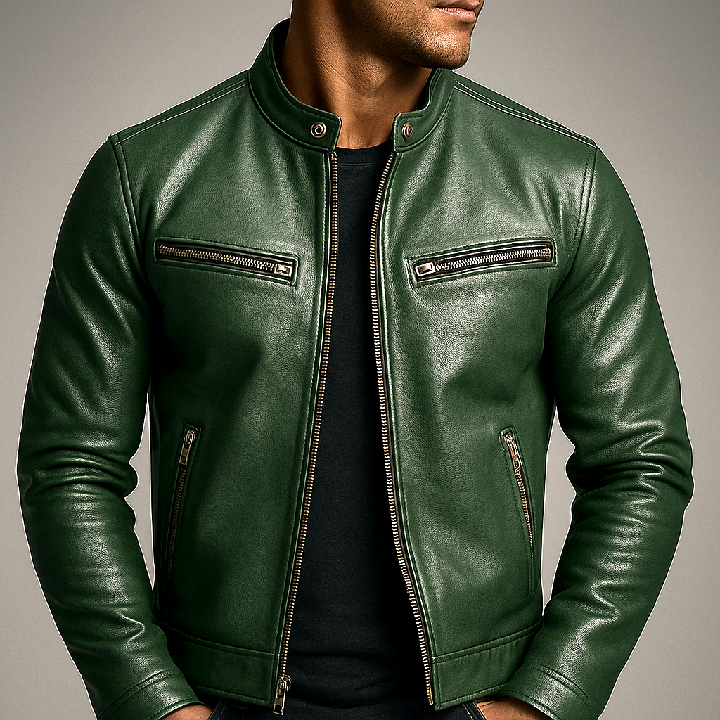 Veste en cuir homme style vintage – patine authentique