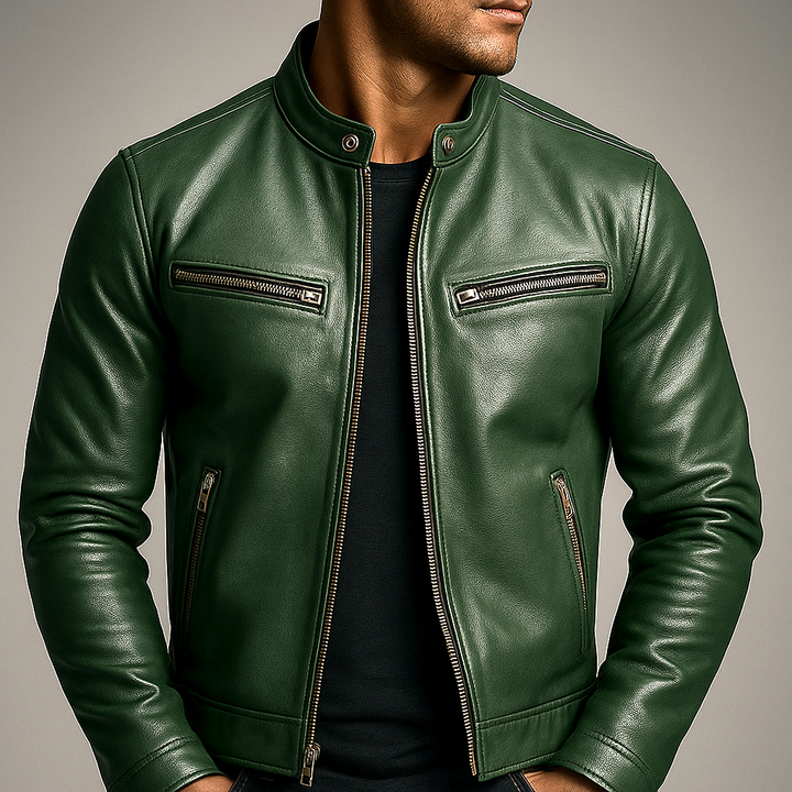 Veste en cuir homme style vintage – patine authentique