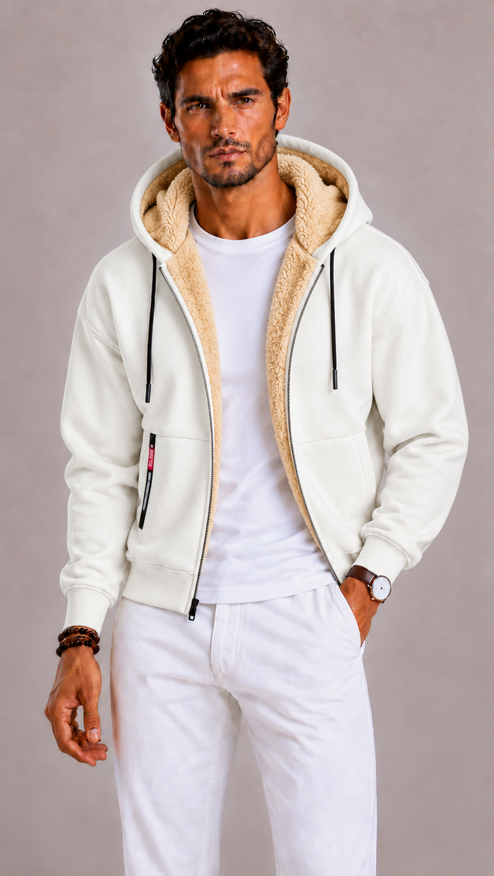 Cardigan homme en laine à capuche, douceur et chaleur