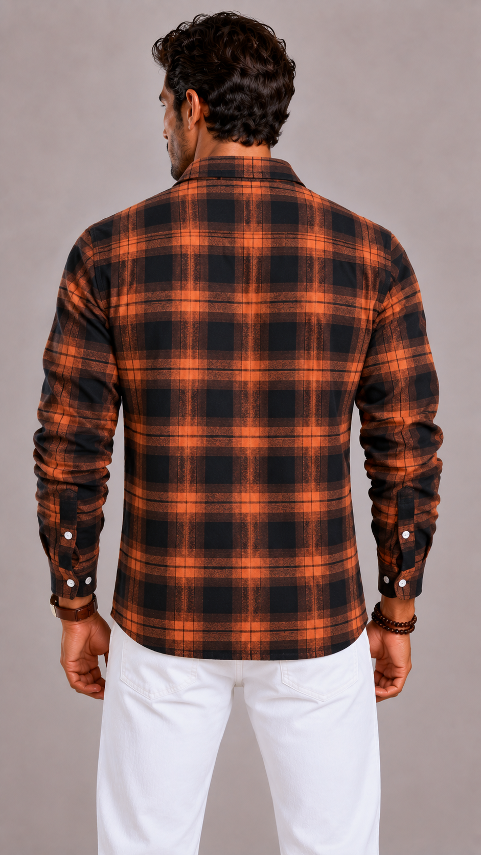 Veste Jasper homme en flanelle vintage, doublure polaire