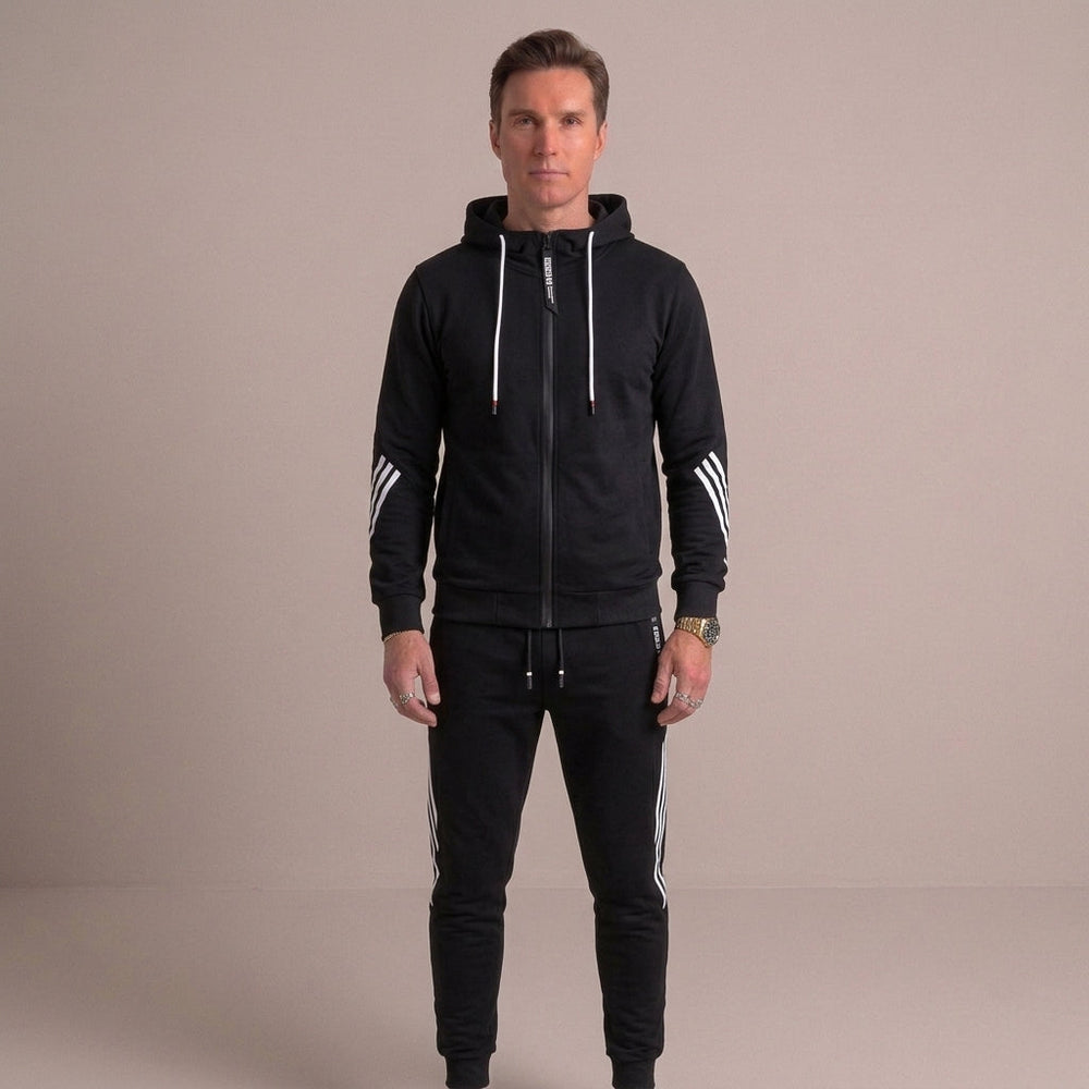 Survêtement homme zippé en coton mélangé – deux pièces assorties