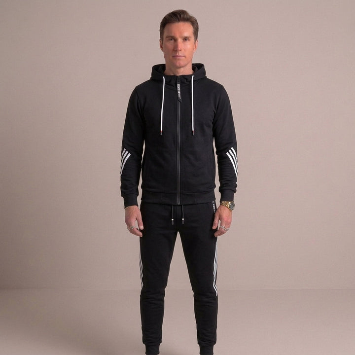 Survêtement homme zippé en coton mélangé – deux pièces assorties