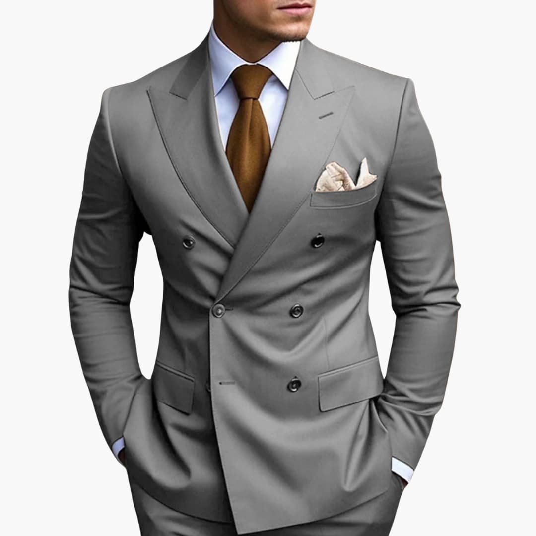 Costume homme croisé à six boutons – élégance classique