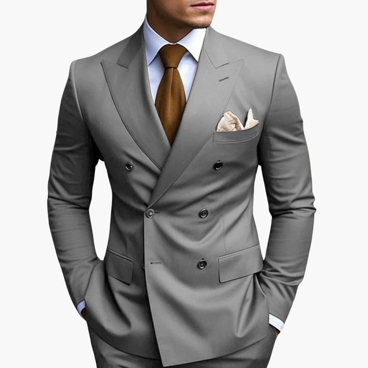 Costume homme croisé à six boutons – élégance classique