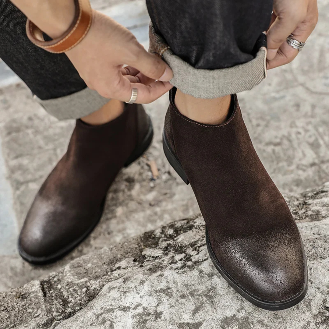 Bottines zippées Vicenza en daim véritable pour homme