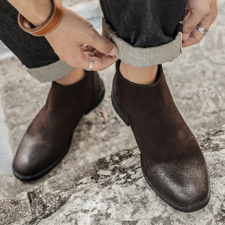 Bottines zippées Vicenza en daim véritable pour homme