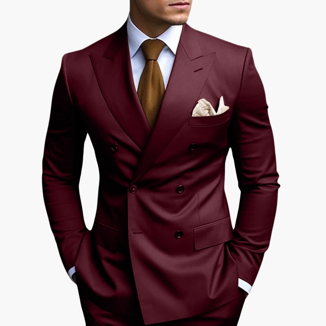 Costume homme croisé à six boutons – élégance classique
