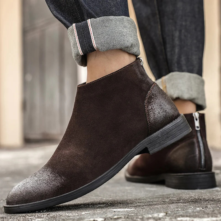 Bottines zippées Vicenza en daim véritable pour homme
