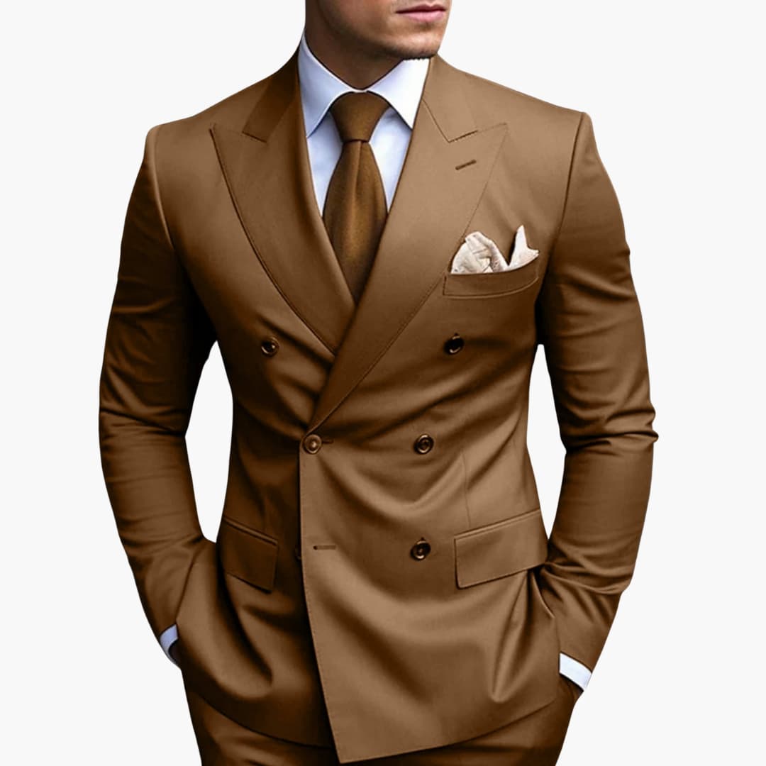 Costume homme croisé à six boutons – élégance classique