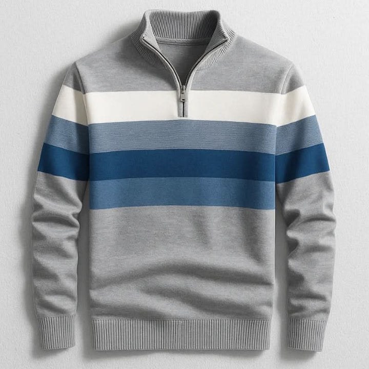 Pull homme Lorven en coton à demi-zip – style net au quotidien