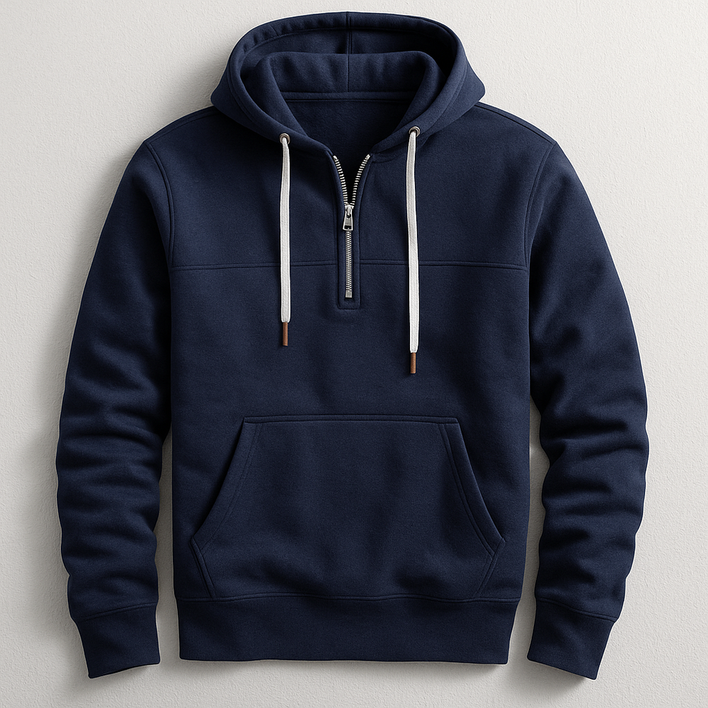 Hoodie homme Ravelle à demi-zip – molleton doux toutes saisons