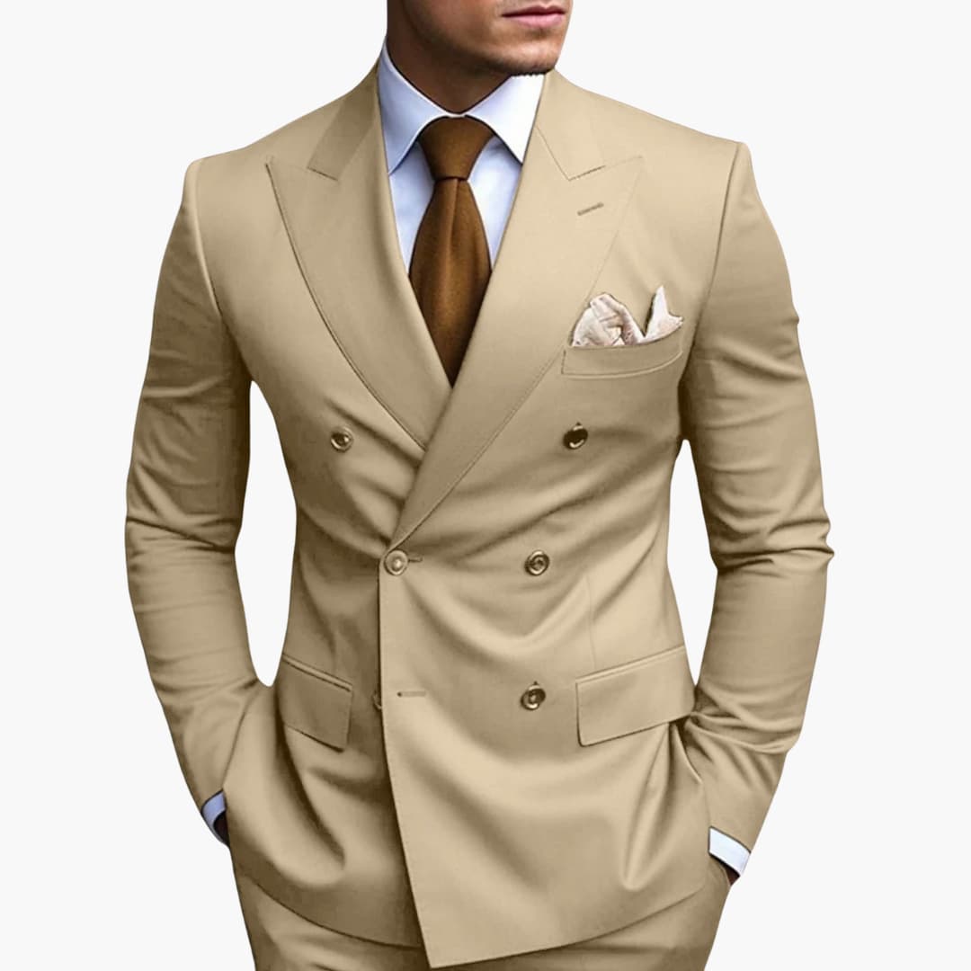 Costume homme croisé à six boutons – élégance classique