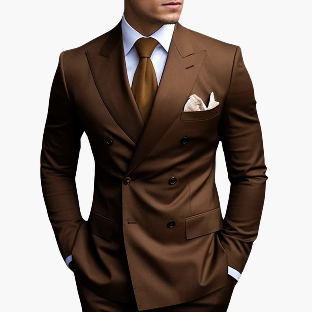 Costume homme croisé à six boutons – élégance classique