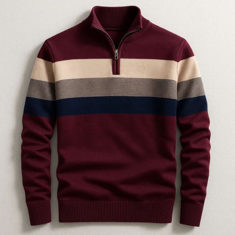 Pull homme Lorven en coton à demi-zip – style net au quotidien