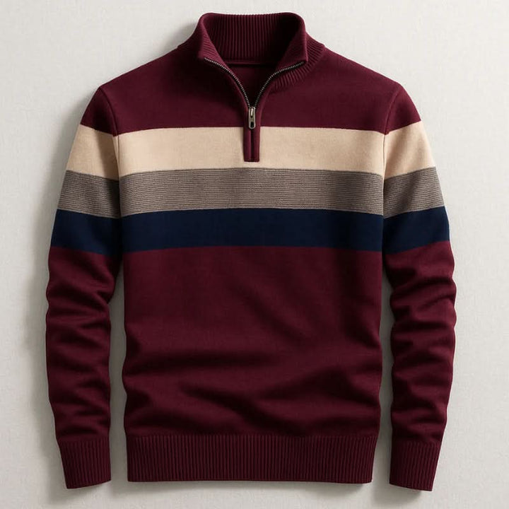 Pull homme Lorven en coton à demi-zip – style net au quotidien