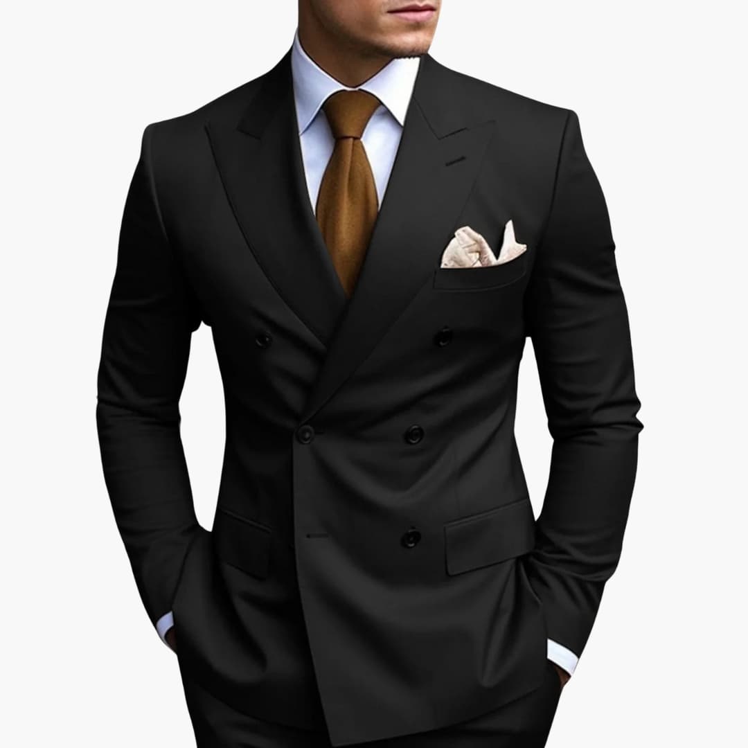 Costume homme croisé à six boutons – élégance classique
