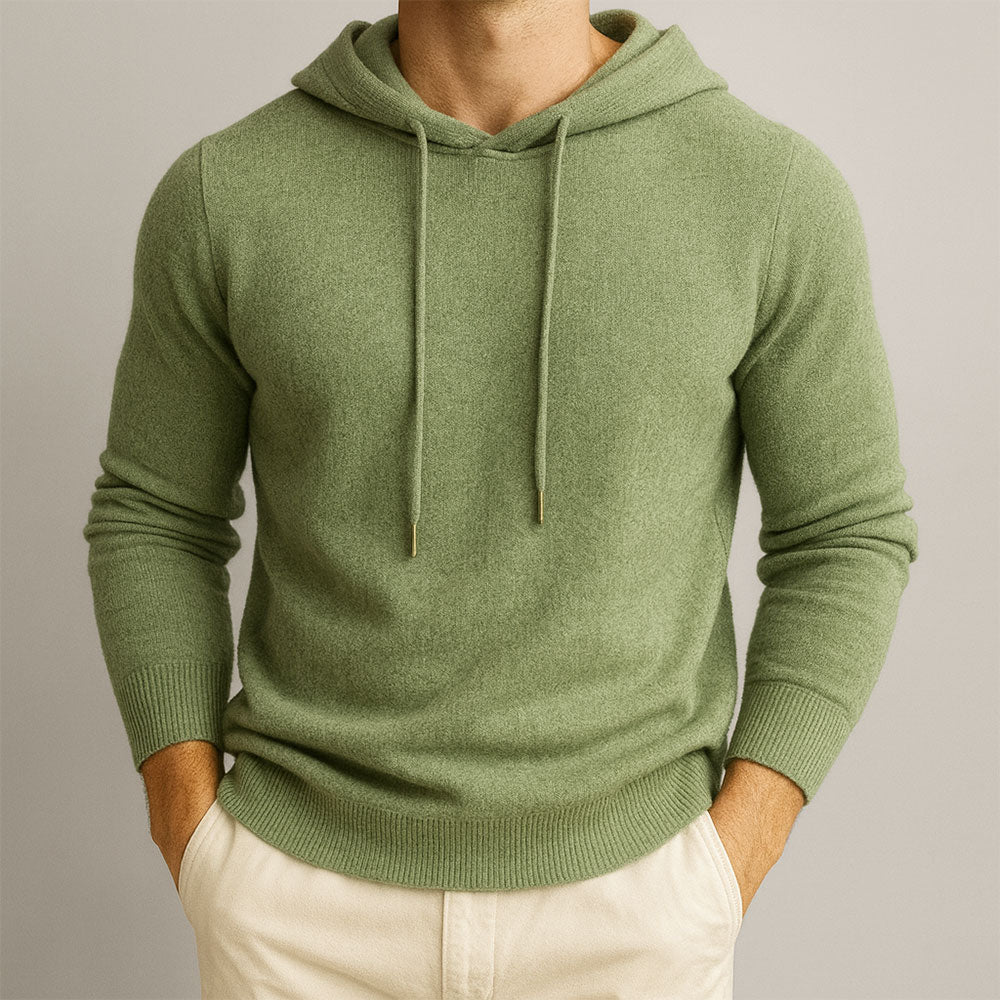 Hoodie homme 100 % cachemire – douceur luxueuse, coupe ajustée