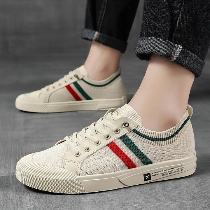Baskets minimalistes homme à bande rétro – col souple