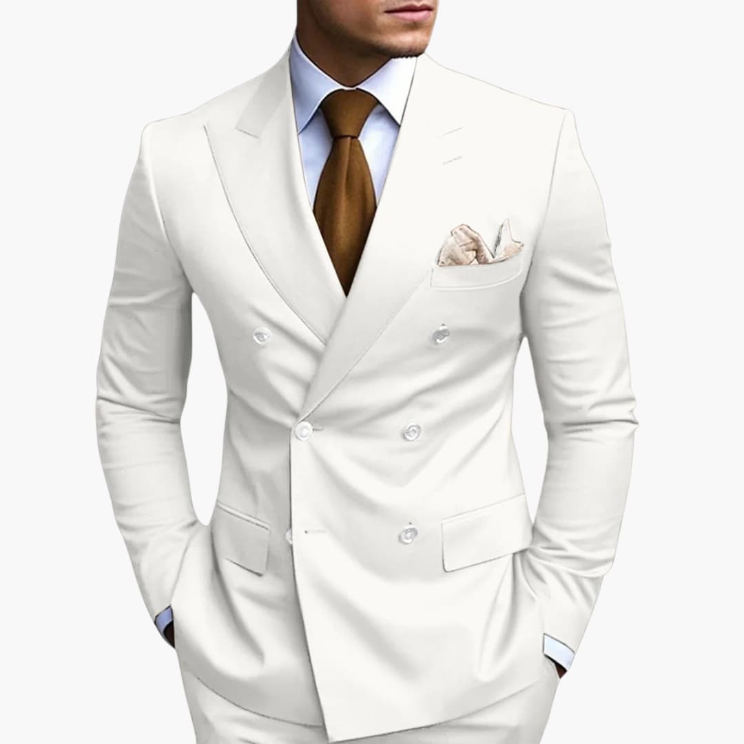 Costume homme croisé à six boutons – élégance classique