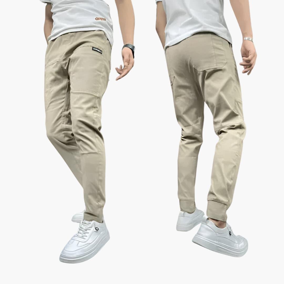 Pantalon cargo homme stretch – coupe ajustée et poches pratiques
