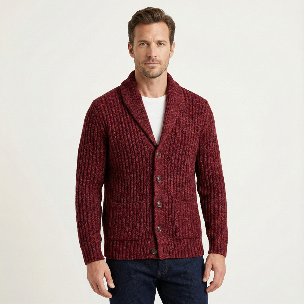 Cardigan Montpellier en grosse maille à col châle pour homme