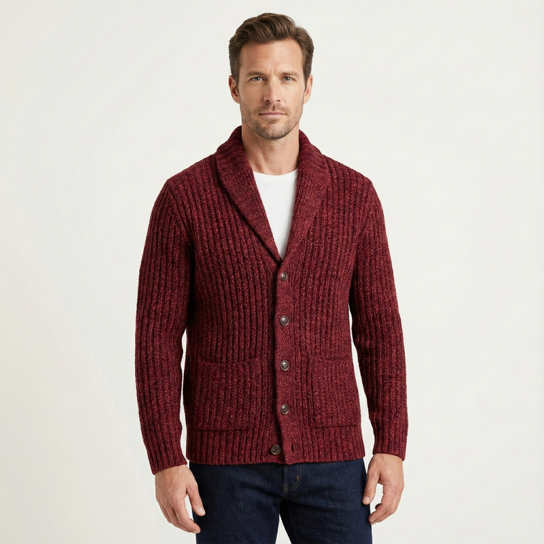 Cardigan Montpellier en grosse maille à col châle pour homme
