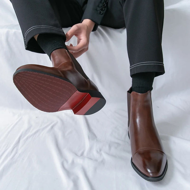 Bottines Chelsea Savile Row en cuir homme – semelle rouge
