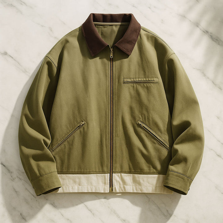 Veste homme rétro en coton – coupe décontractée et confortable