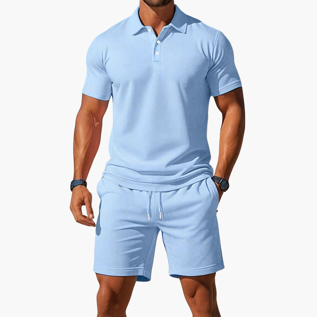 Ensemble polo et short homme – tenue d'été coordonnée