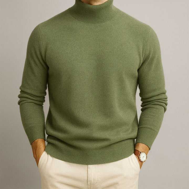 Pull homme col roulé 100 % cachemire – chaleur douce et raffinée