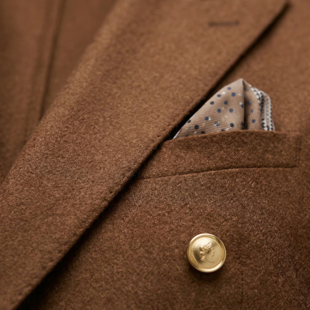 Costume Chelsea croisé marron slim fit – ensemble 2 pièces