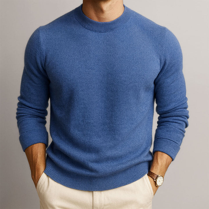 Pull homme 100 % cachemire à col rond – douceur et coupe ajustée