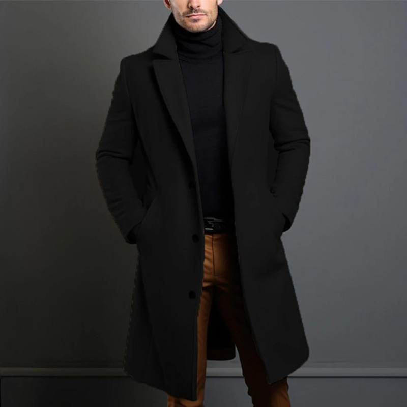 Manteau long homme en laine – élégance intemporelle pour l'hiver