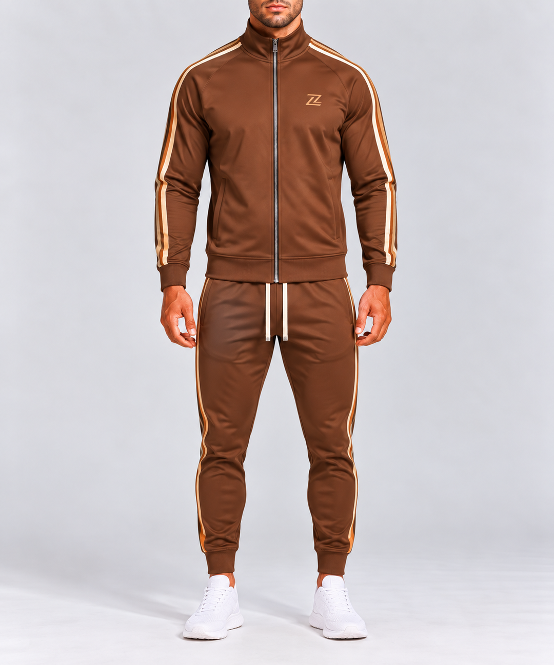 Survêtement homme à rayures contrastées, tissu respirant