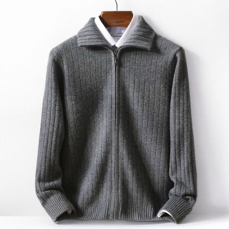 Cardigan zippé homme en laine mérinos certifiée Woolmark