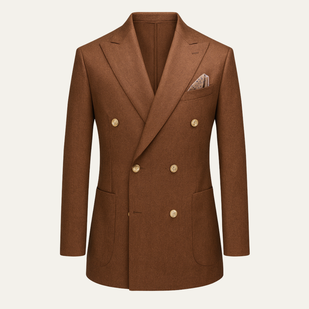 Costume Chelsea croisé marron slim fit – ensemble 2 pièces