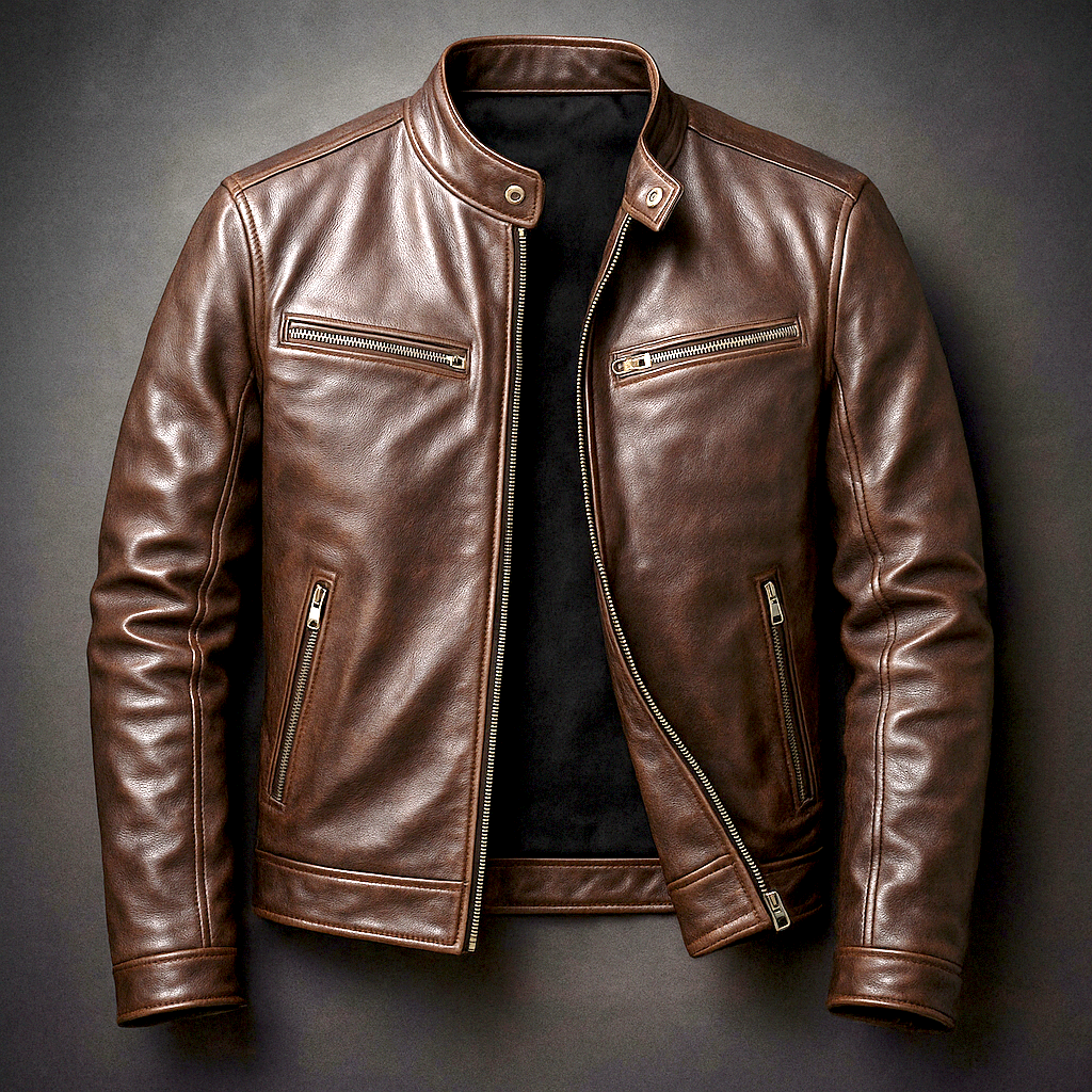Veste en cuir homme style vintage – patine authentique