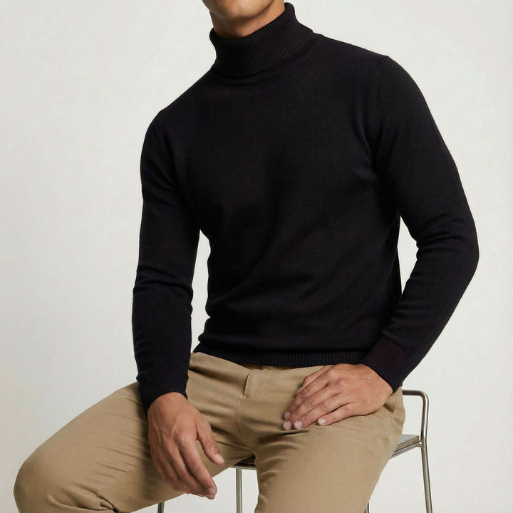 Pull homme Northpeak col roulé en mérinos – chaleur sans volume