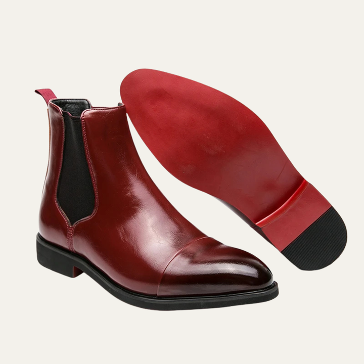 Bottines Chelsea Rossano en cuir PU – semelle rouge élégante