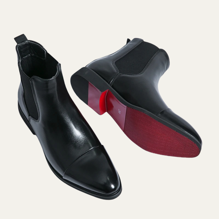 Bottines Chelsea Rossano en cuir PU – semelle rouge élégante