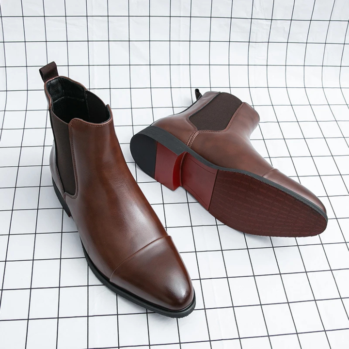 Bottines Chelsea Rossano en cuir PU – semelle rouge élégante