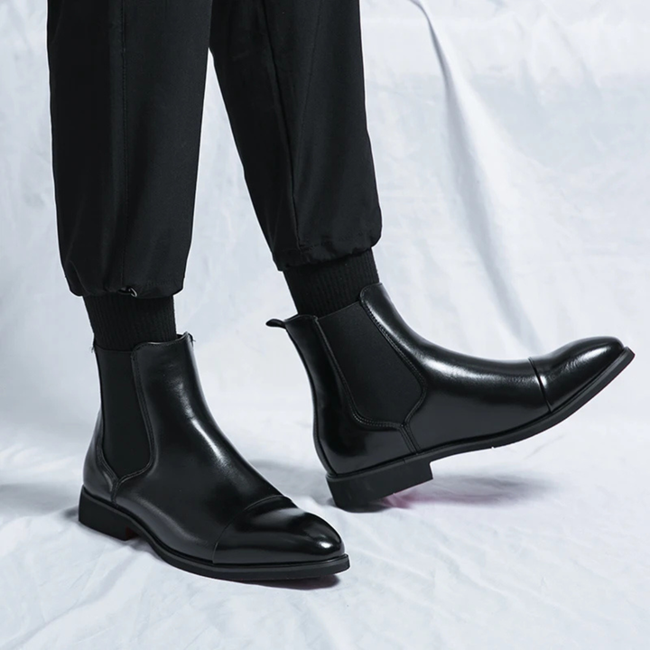 Bottines Chelsea Rossano en cuir PU – semelle rouge élégante