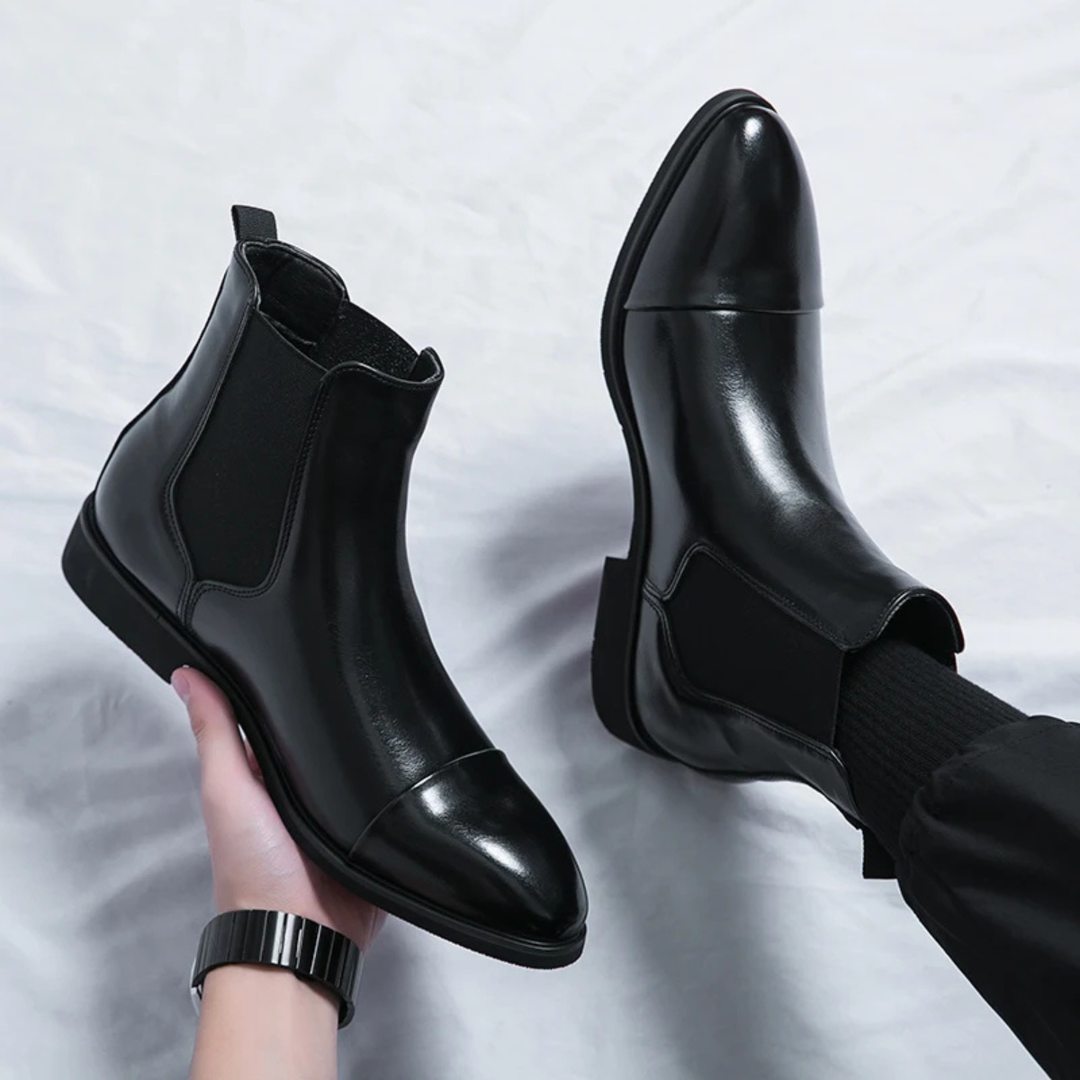 Bottines Chelsea Rossano en cuir PU – semelle rouge élégante