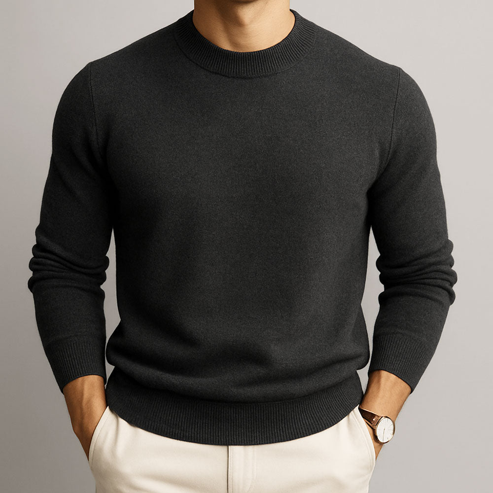 Pull homme 100 % cachemire à col rond – douceur et coupe ajustée