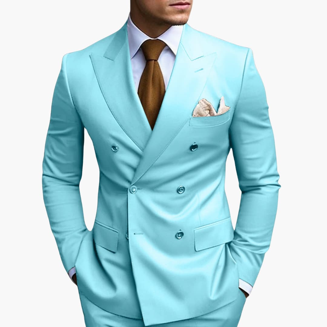 Costume homme croisé à six boutons – élégance classique