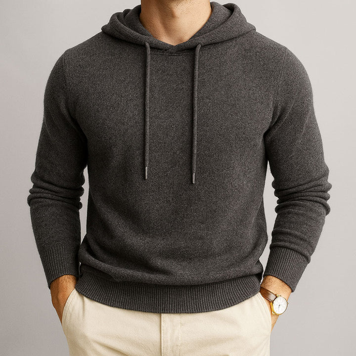 Hoodie homme 100 % cachemire – douceur luxueuse, coupe ajustée